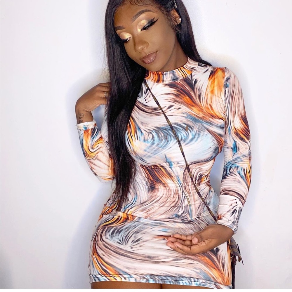 Fashion nova multi colored dress